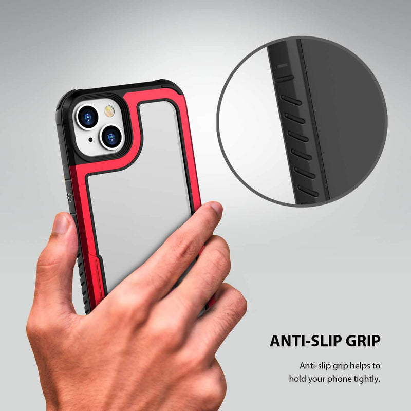 Tough On iPhone 13 Case Iron Shield Red