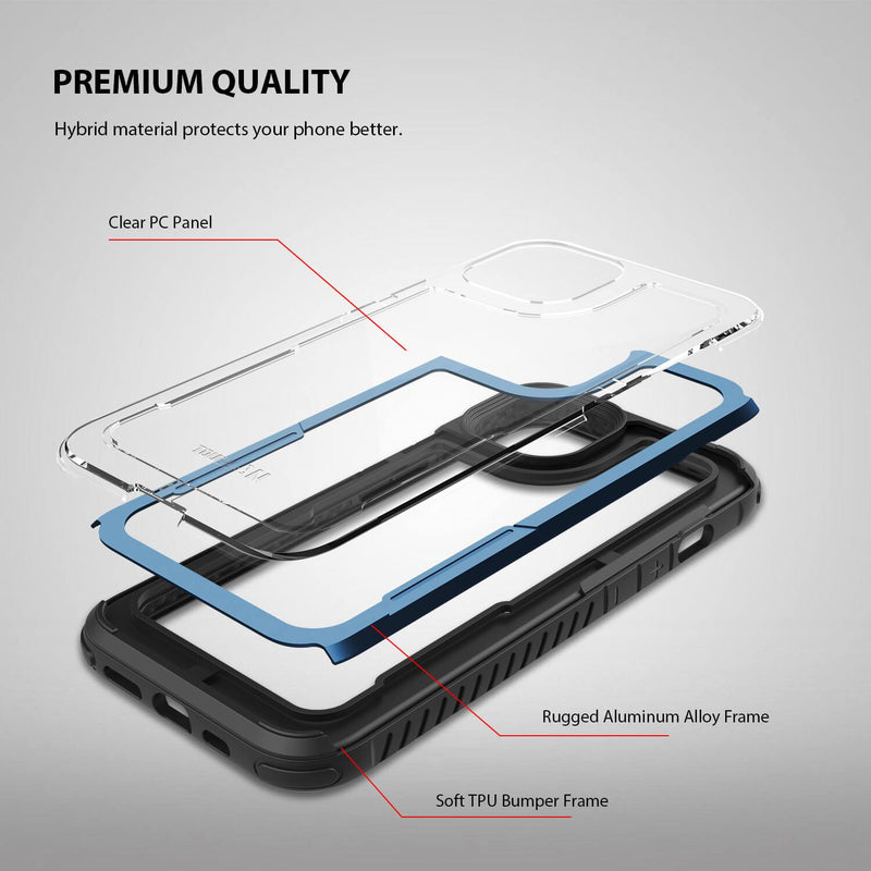 Tough On iPhone 13 Case Iron Shield Blue