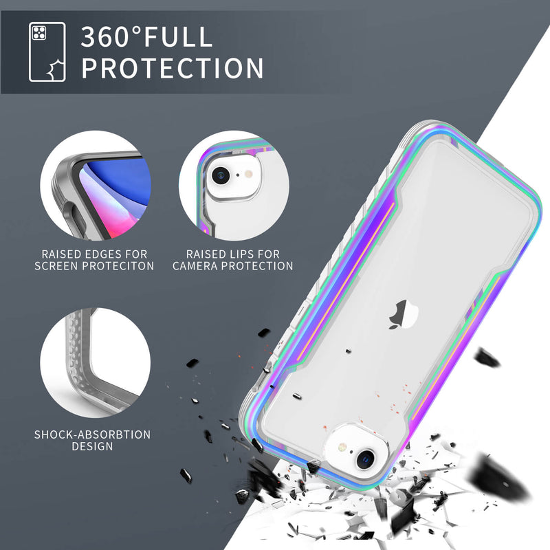 Tough On iPhone SE 2022 & 2020 /iPhone 7 & 8 Case Iron Shield Iridescent