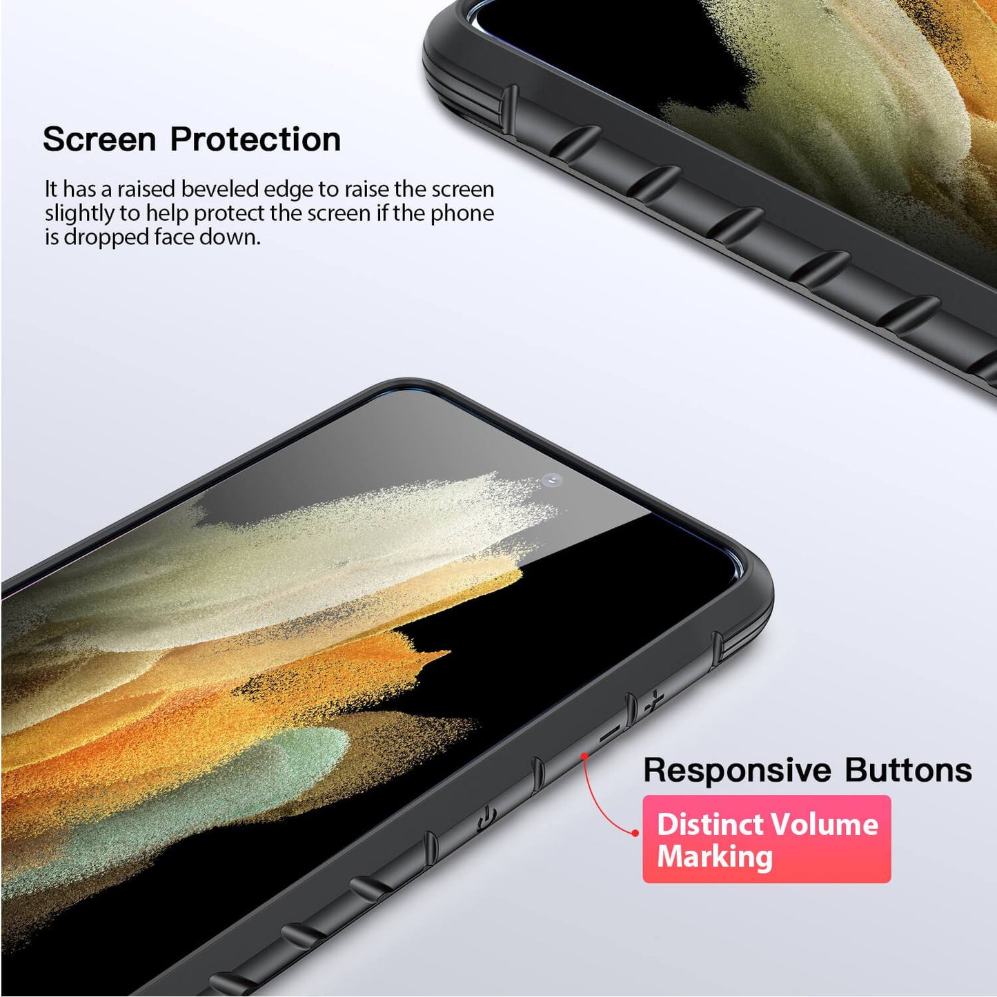 Tough On Samsung Galaxy S21 Case Iron Shield Carbon Fiber Black